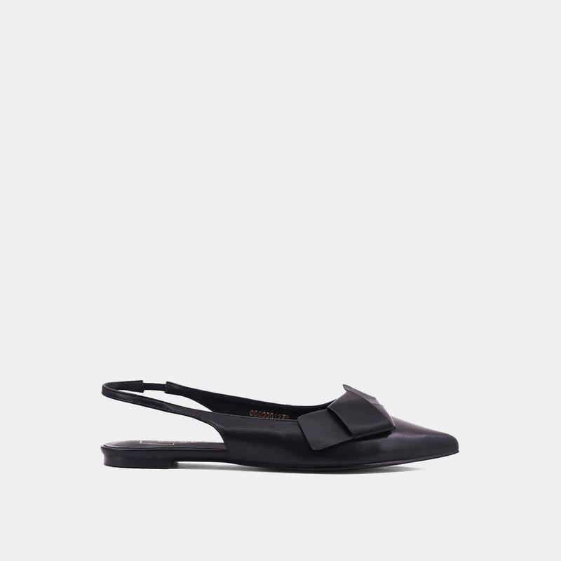 AUDREY SLINGBACK FLATS - BLACK