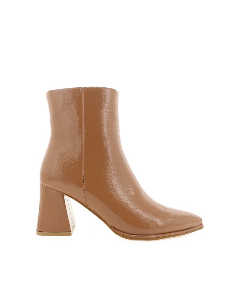 CADEN ANKLE  BOOTIE - TOFFEE CRINKLE PATENT