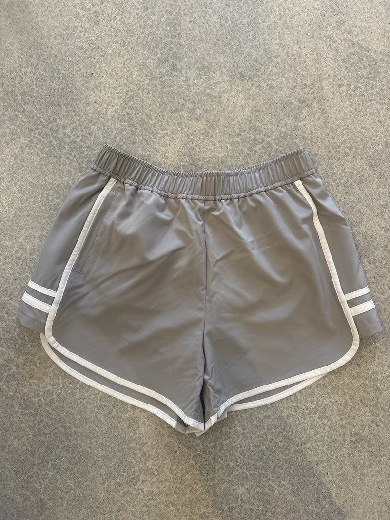 ATHLETIC BUTTER SHORTS - STONE TAUPE/PEARL