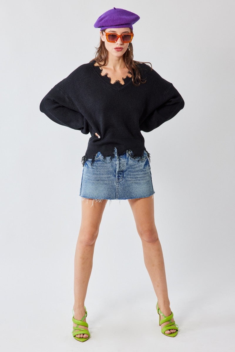 MICRO MINI DENIM SKIRT - MED DENIM