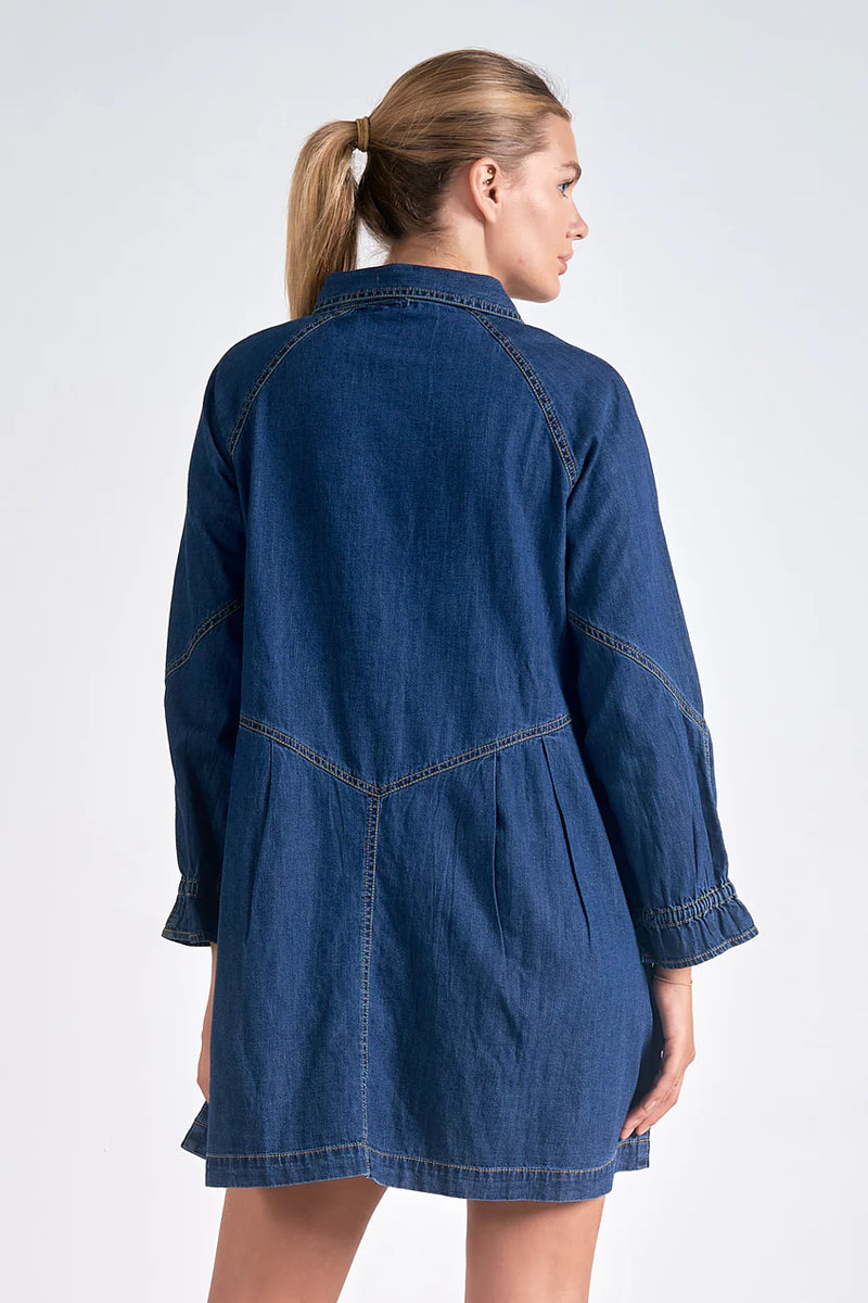 ELAN DINA DENIM DRESS - DARK BLUE