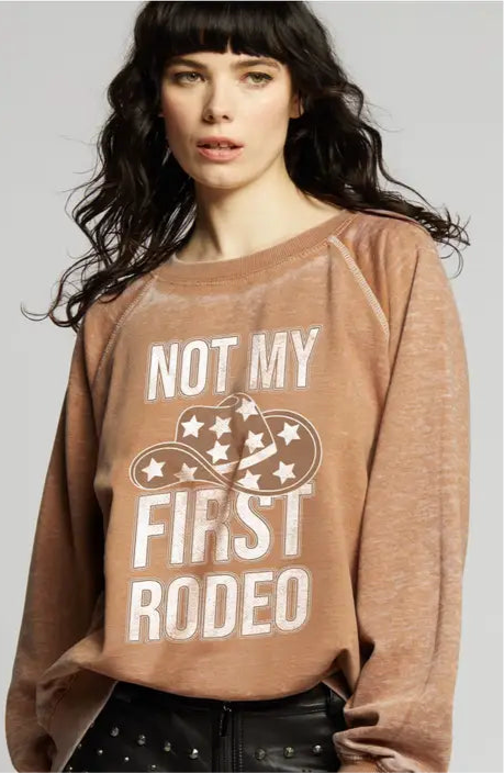 NOT MY FIRST RODEO SWEATSHIRT - ESPRESSO