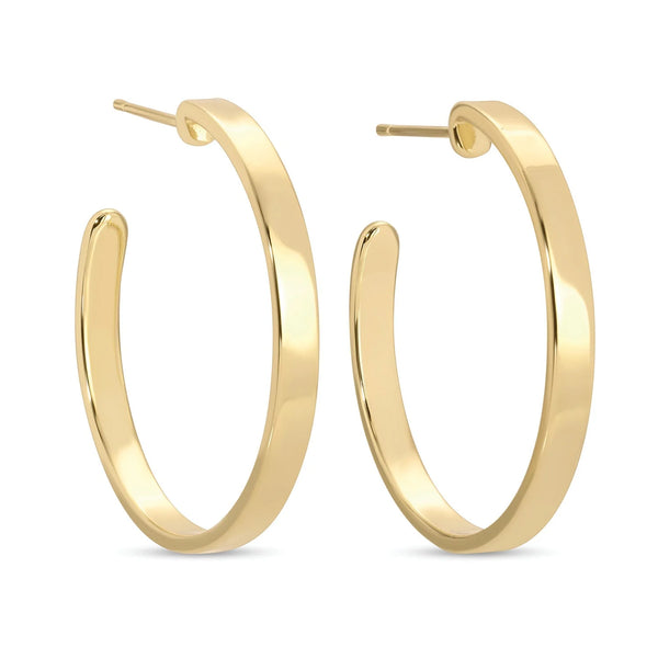 FLAT HOOP EARRINGS - GOLD