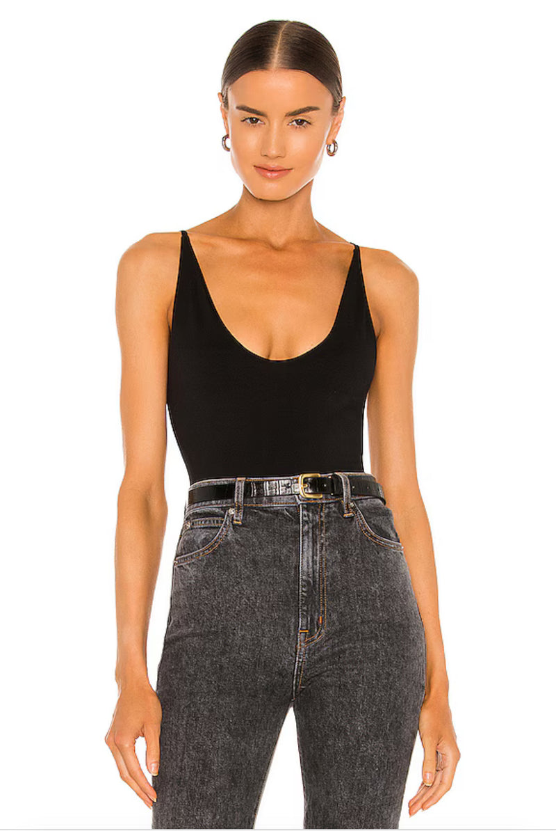 FREE PEOPLE SEAMLESS V-NECK CAMI - BLACK