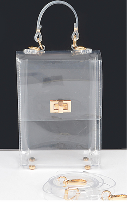 CLEAR TOP HANDLE BAG - CLEAR