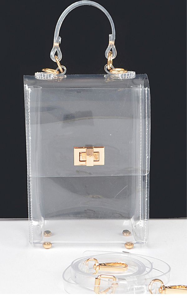 CLEAR TOP HANDLE BAG - CLEAR