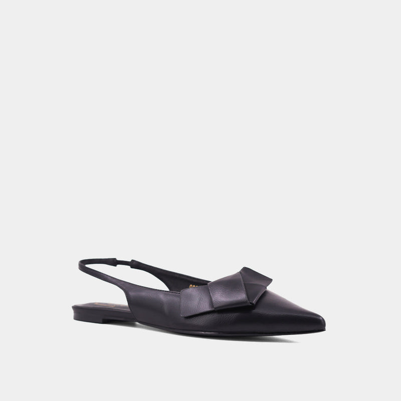 AUDREY SLINGBACK FLATS - BLACK