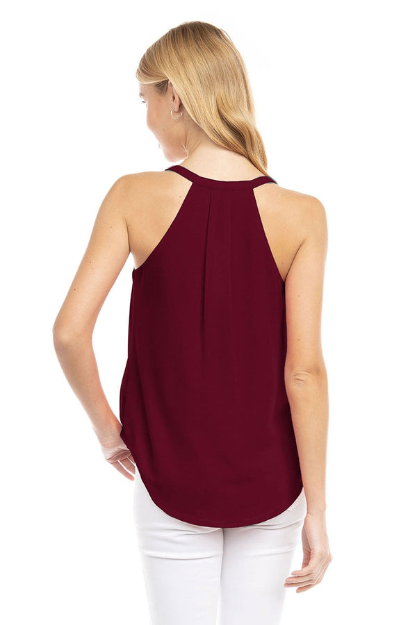 SURPLICE  TANK TOP - GARNET