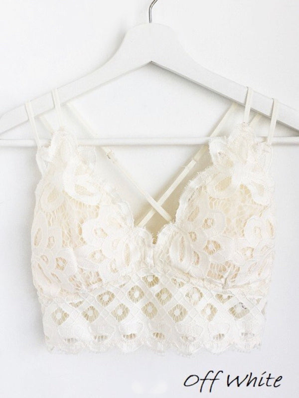 CROCHET LACE BRALETTE - OFF WHITE