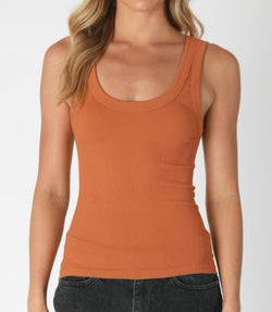 NIKIBIKI REVERSIBLE RIBBED TANK TOP - SUNBURN