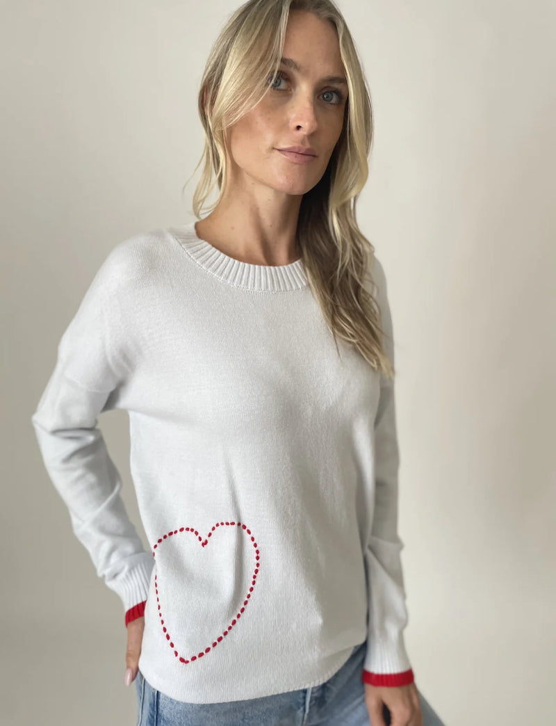 POOKIE HEART SWEATER - LIGHT BLUE