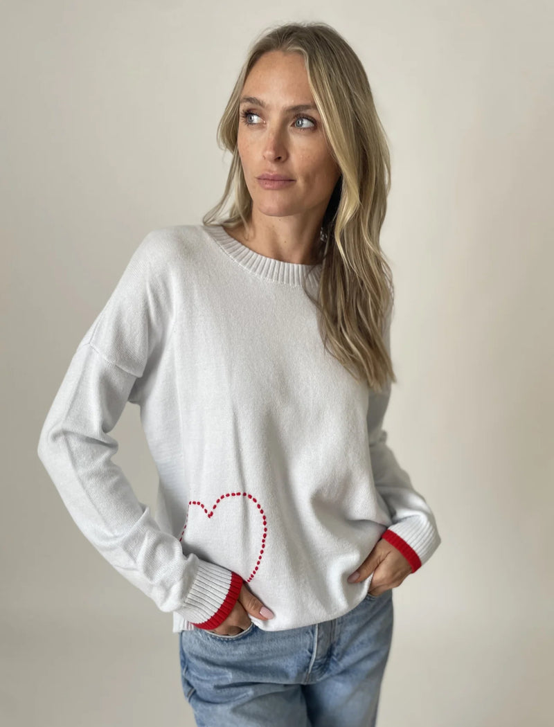 POOKIE HEART SWEATER - LIGHT BLUE