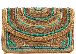 BOHO PATTERN CLUTCH - TURQUOISE