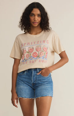 Z SUPPLY SPRITZ BOYFRIEND TEE - SANDSHELL