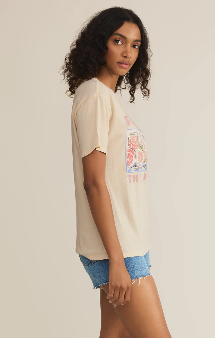 Z SUPPLY SPRITZ BOYFRIEND TEE - SANDSHELL