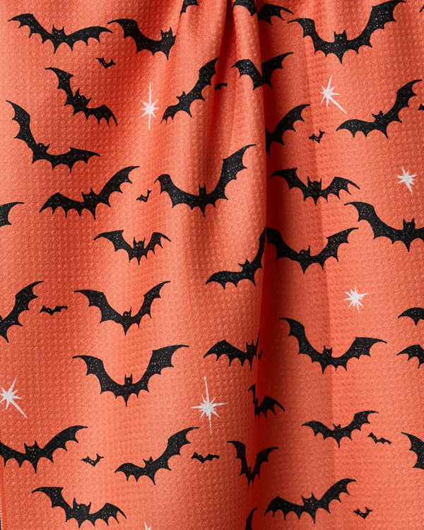 GEOMETRY KITCHEN TEA TOWELS - MIDNIGHT FRIENDS ORANGE