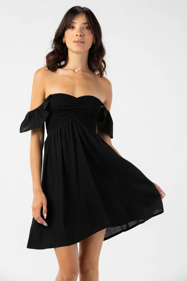 TIARE HAWAII HOLLIE MINI DRESS - BLACK