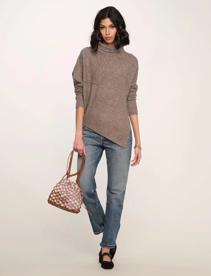 ASKA ASYMMETRICAL SWEATER - MOSS