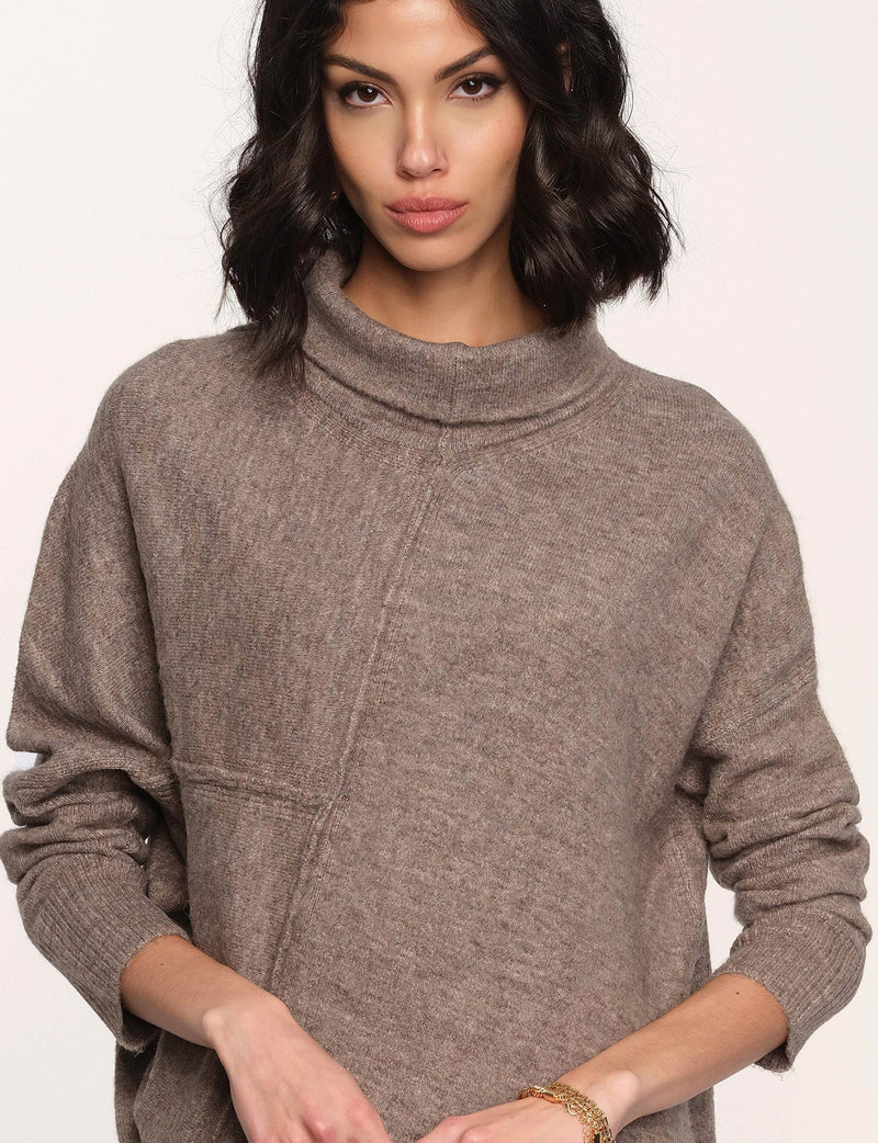 ASKA ASYMMETRICAL SWEATER - MOSS