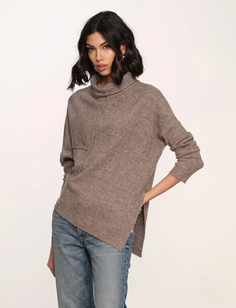 ASKA ASYMMETRICAL SWEATER - MOSS