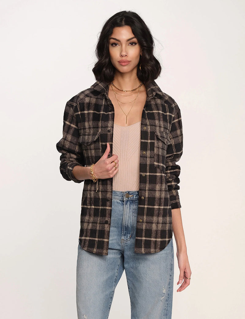 MERCURE PLAID JACKET - BLACK