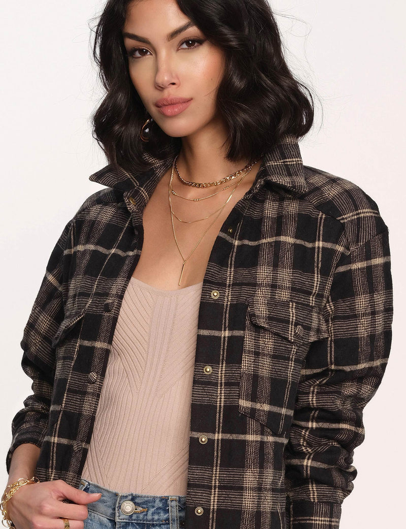 MERCURE PLAID JACKET - BLACK