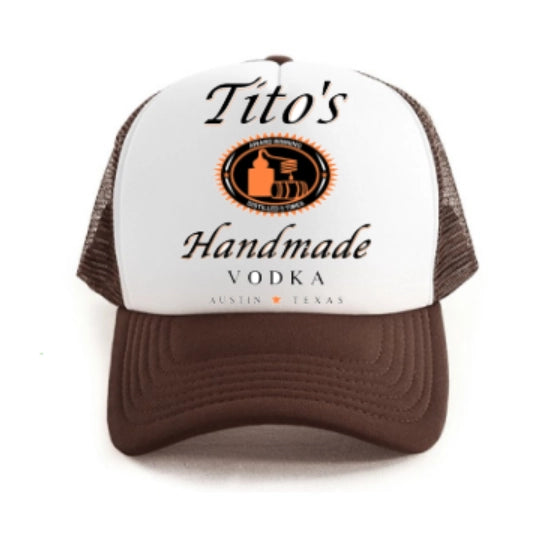 TITO'S TRUCKER HAT - BROWN/WHITE