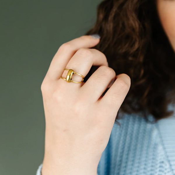 TWISTED SILVER GO-TO RING - BRASS