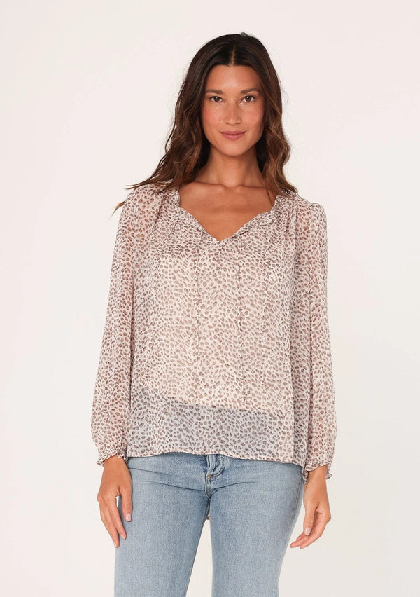 CHRISTIE BLOUSE - IVORY/TAUPE