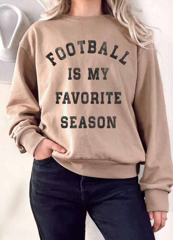 FOOTBALL IS MY FAVORITE SEASON TERRY SWEATSHIRT - TAN