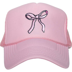 COQUETTE PINK BOW TRUCKER HAT - LIGHT PINK