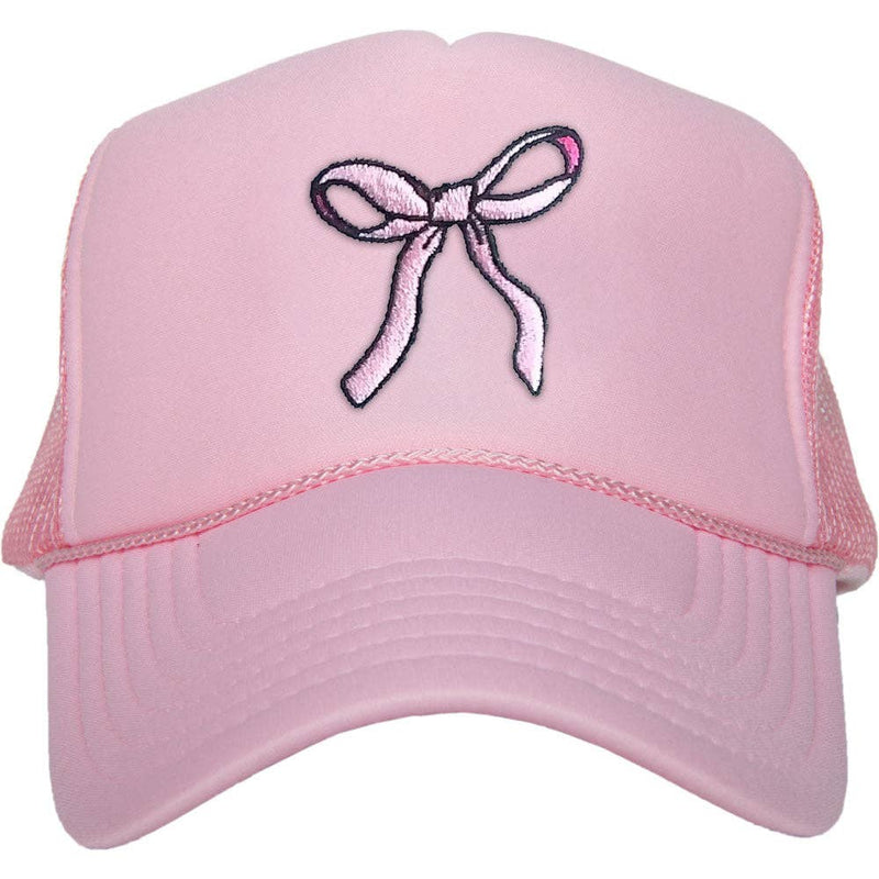 COQUETTE PINK BOW TRUCKER HAT - LIGHT PINK