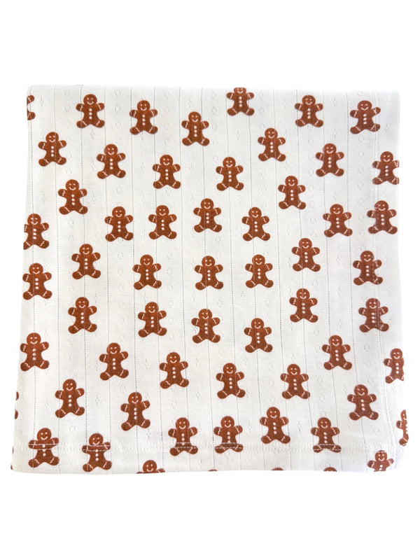 ORGANIC POINTELLE SWADDLE - GINGERBREAD
