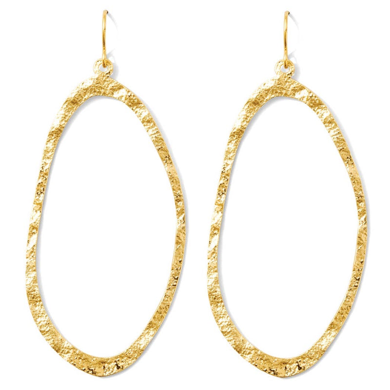 LONG ABSTRACT GILDED EARRINGS - GOLD