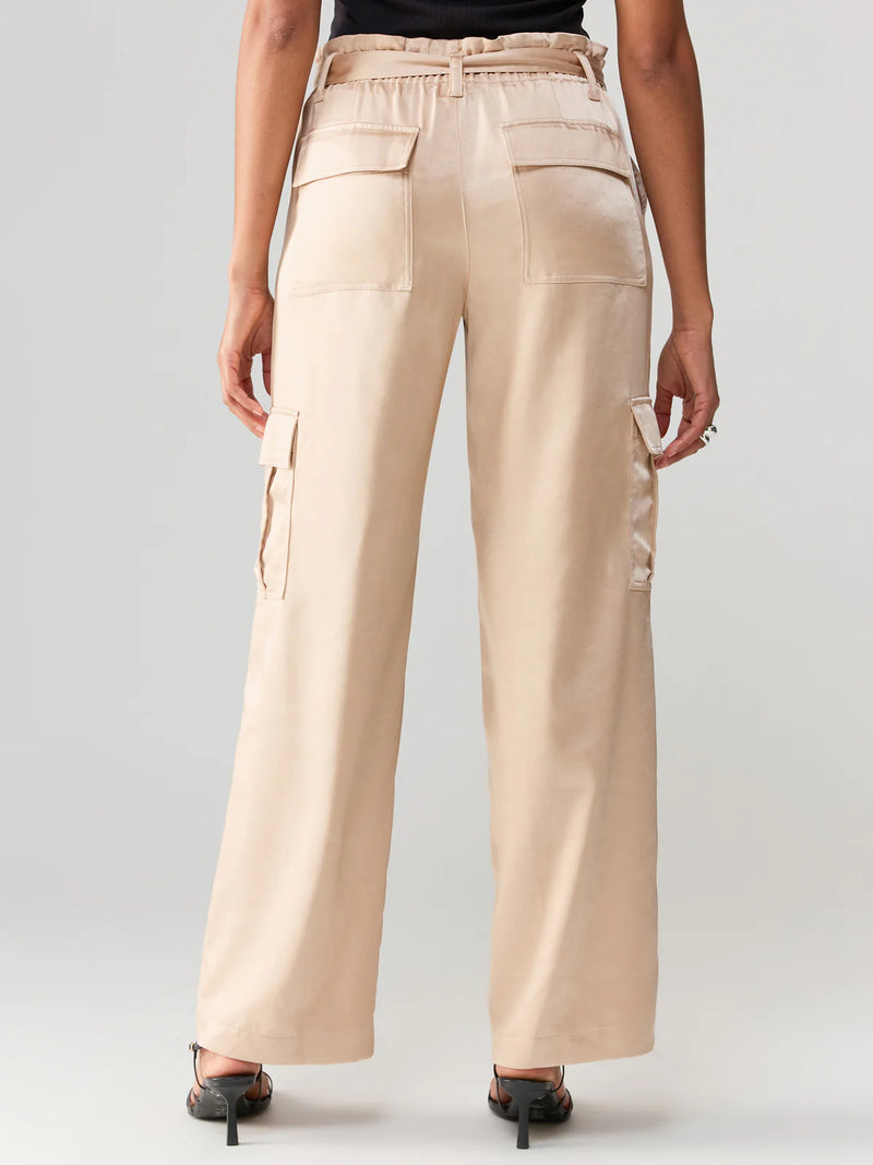 ALL TIED UP HIGH RISE CARGO PANT - MOONLIGHT BEIGE