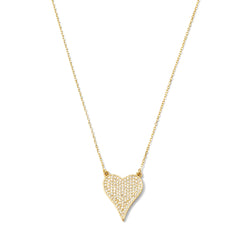 PAVE HEART NECKLACE - GOLD