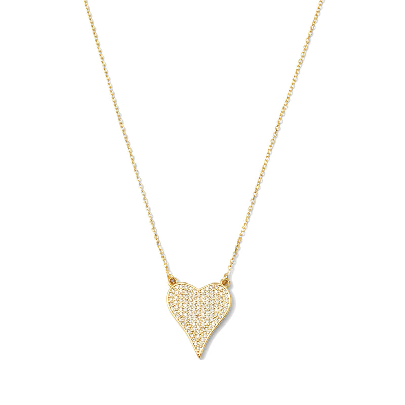 PAVE HEART NECKLACE - GOLD