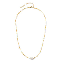 PEARL ACCENTED NECKLACE - GOLD