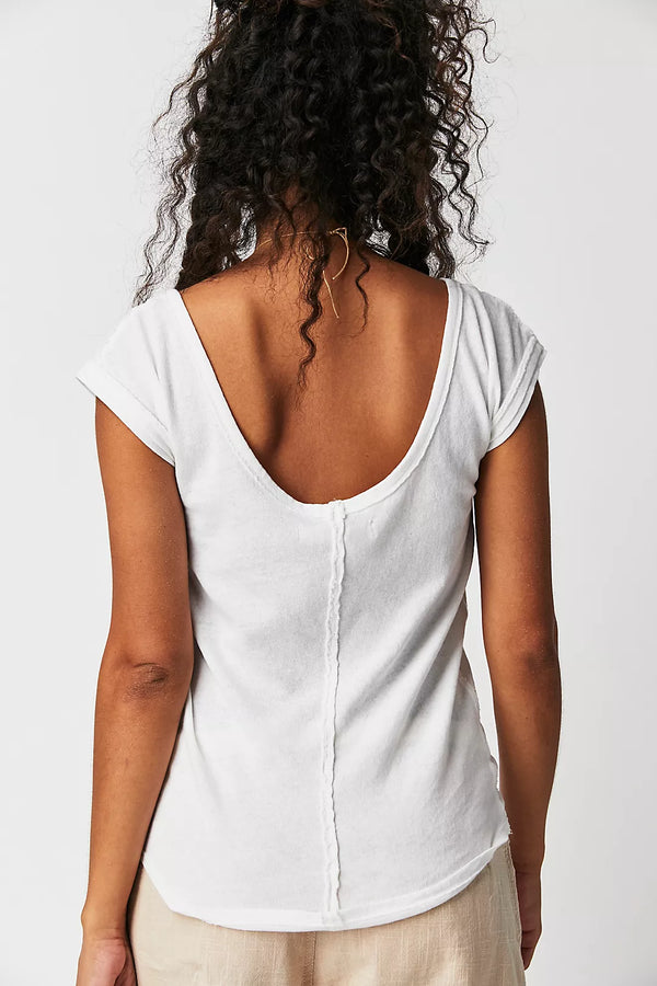 FREE PEOPLE BOUT TIME TEE -  IVORY