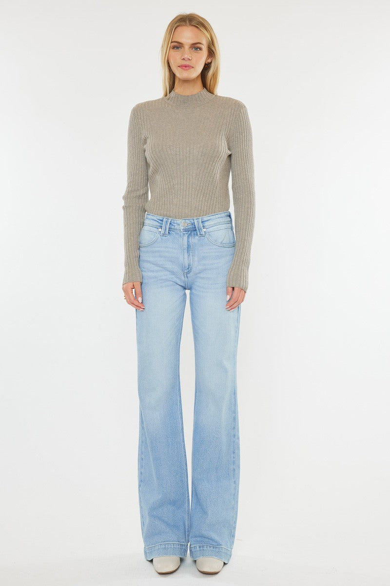 HIGH RISE WIDE FLARE JEAN - LIGHT WASH