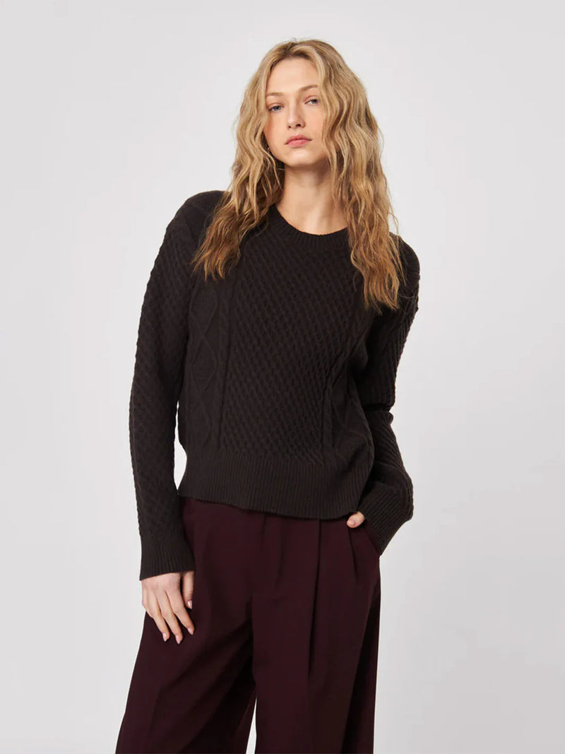 JOHN AND JENN JULIEAN SWEATER - COFFEE BEAN