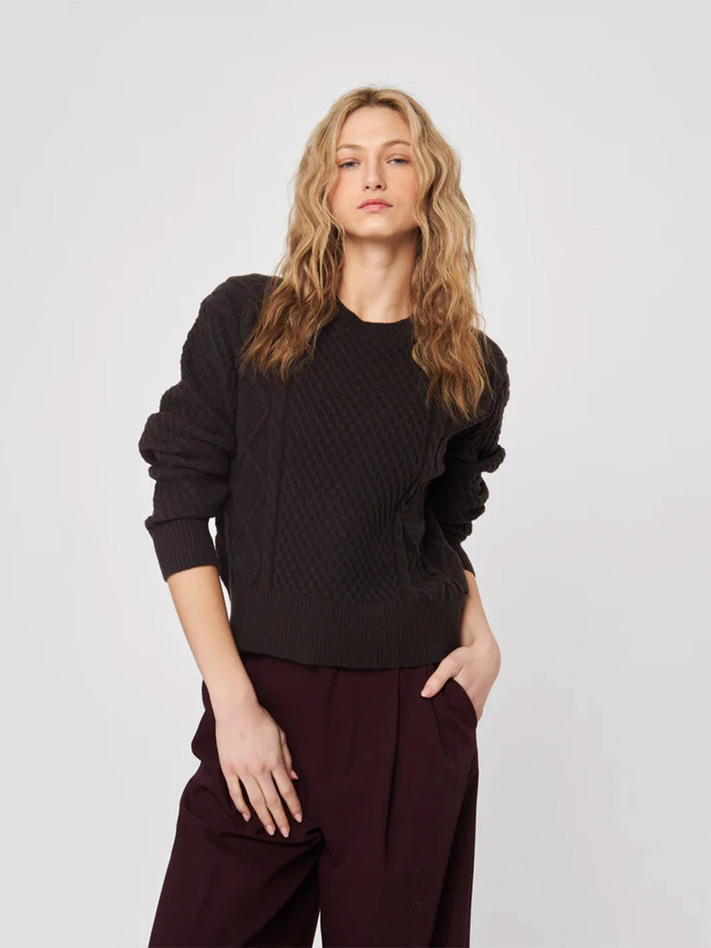 JOHN AND JENN JULIEAN SWEATER - COFFEE BEAN