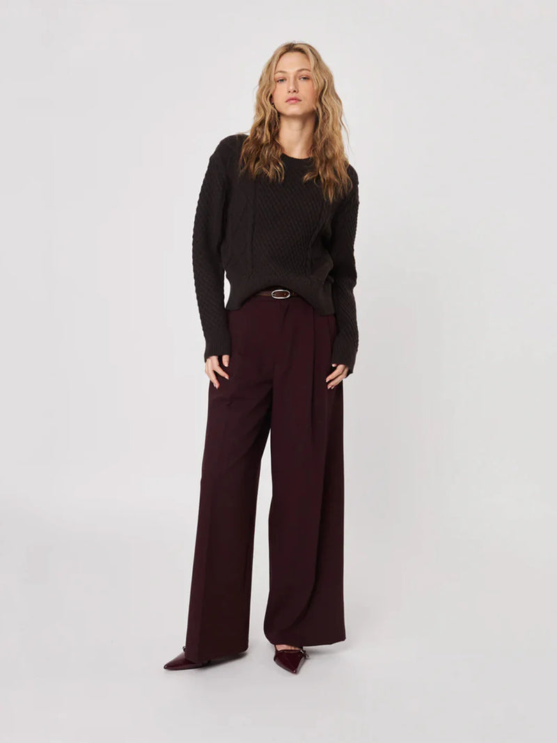 JOHN AND JENN JULIEAN SWEATER - COFFEE BEAN