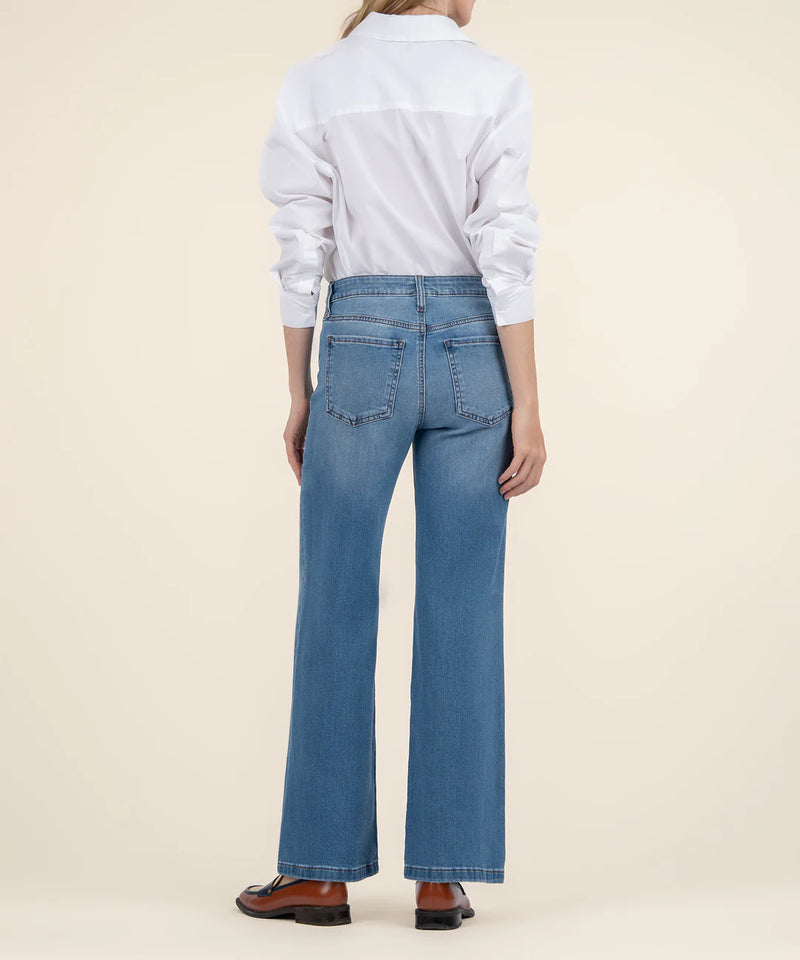KUT FROM THE KLOTH HIGH RISE WIDE LEG JEAN - MEDIUM WASH