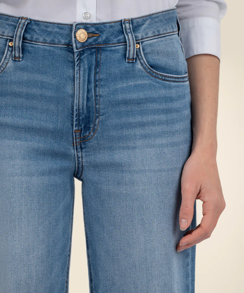 KUT FROM THE KLOTH HIGH RISE WIDE LEG JEAN - MEDIUM WASH