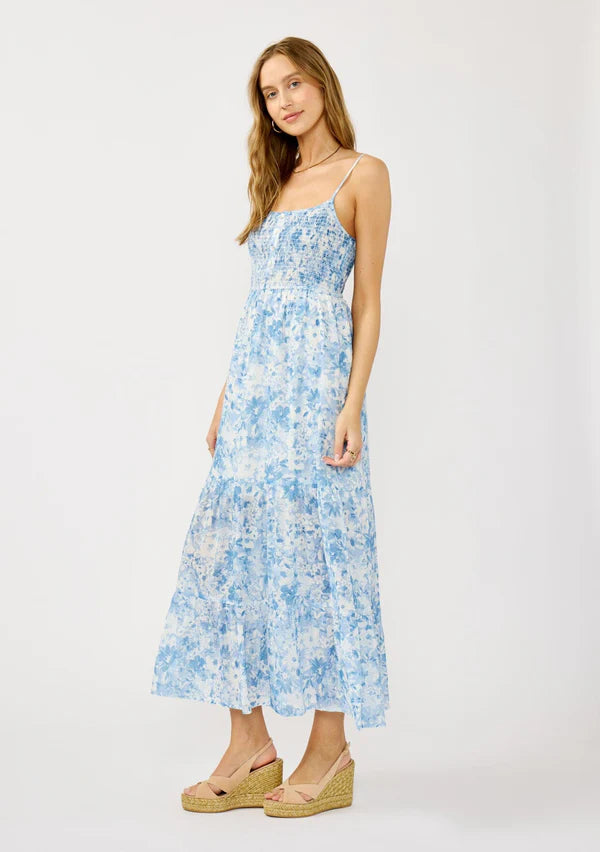 BOTANIC MUSE MAXI DRESS - LIGHT BLUE/WHITE