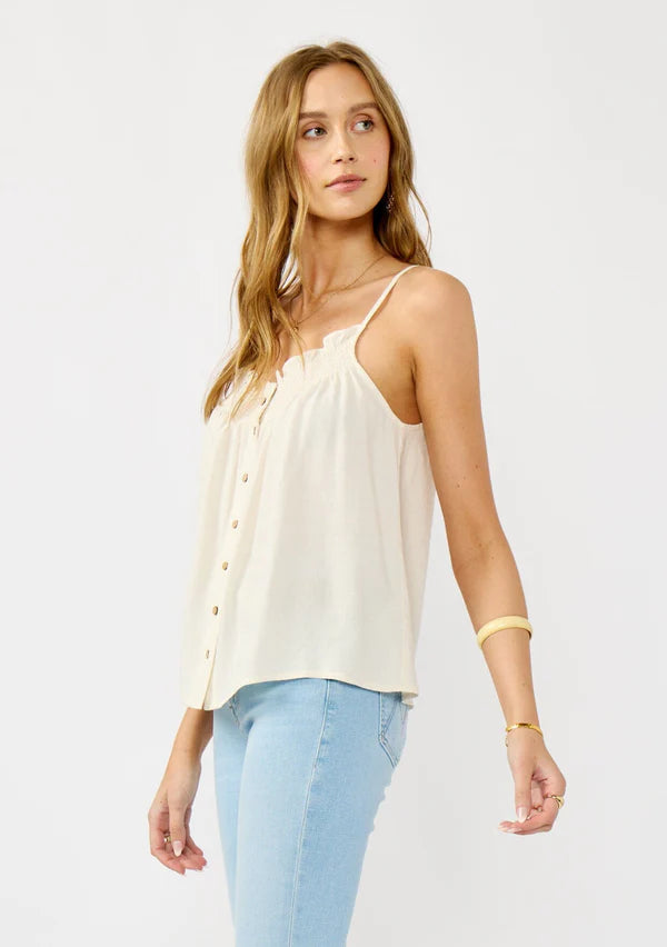 ELSA SMOCKED CAMISOLE - NATURAL