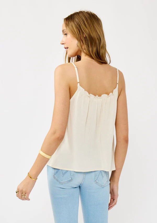 ELSA SMOCKED CAMISOLE - NATURAL