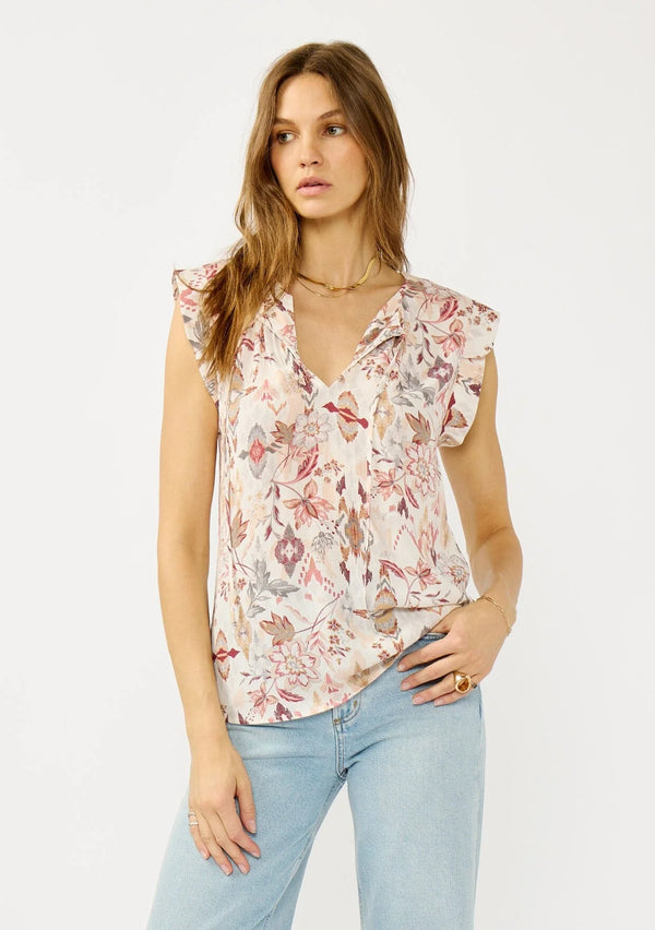 MOONFLOWER BOHO BLOUSE - NATURAL/RUST