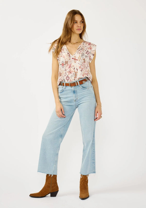 MOONFLOWER BOHO BLOUSE - NATURAL/RUST
